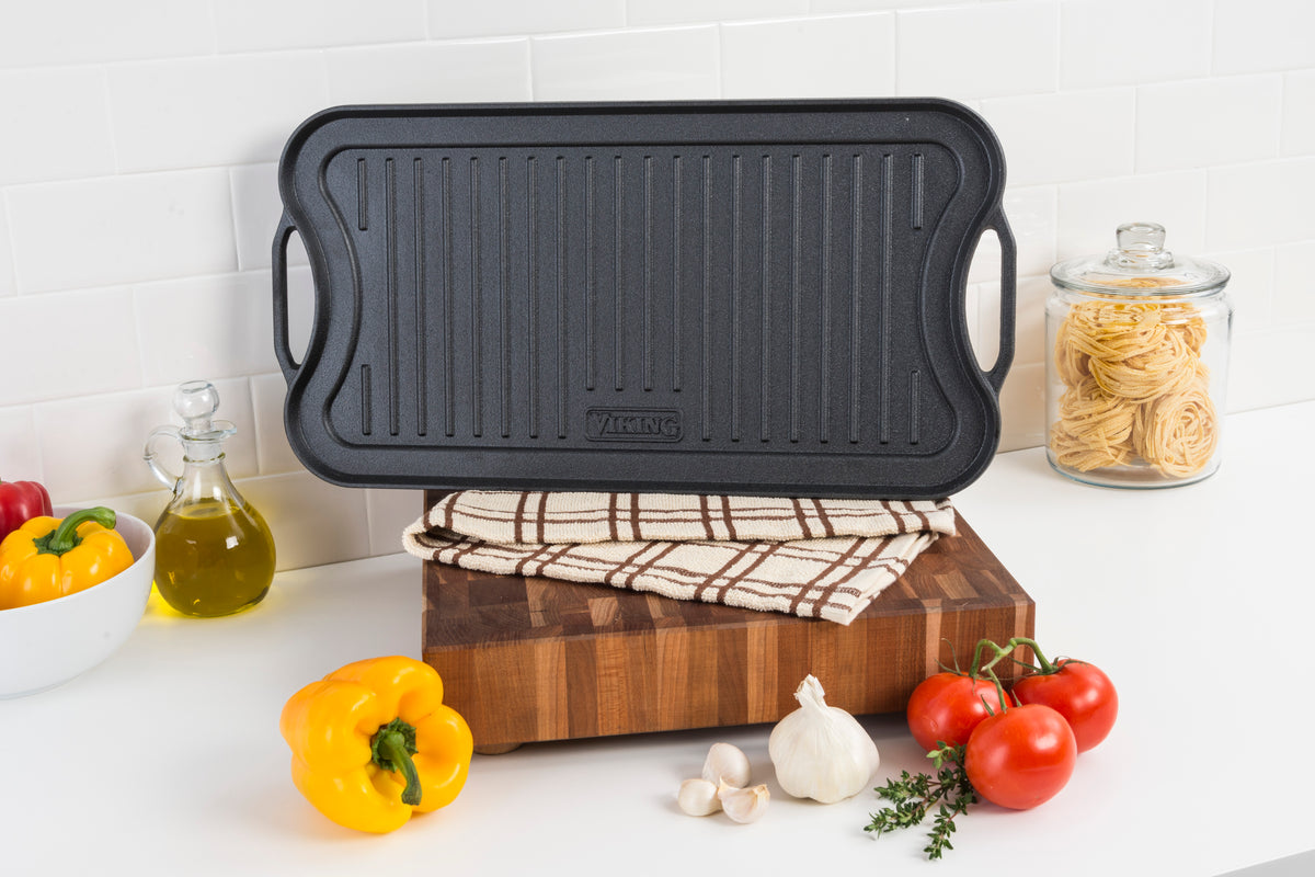 ITPCINC-Reversible Cast Iron Griddle, 20” Cast Iron Grill Pan with