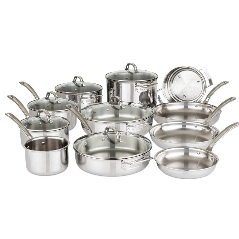Legend 3-Ply Stainless Steel Cookware Set MultiPly SuperStainless 12-Piece