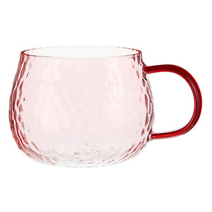 BLUSH HAMMERED GLASS MUG