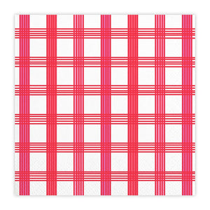 RED GINGHAM COCKTAIL NAPKINS