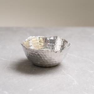 SILVER HAMMERED CUTTING BOWL, SMALL