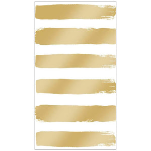 GOLD STRIPES GUEST TOWELS