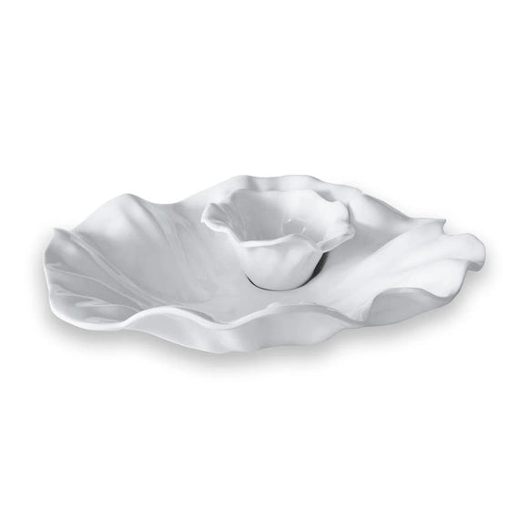 VIDA BLOOM CHIP AND DIP, WHITE