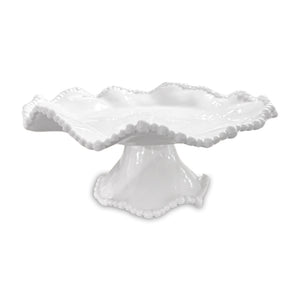 VIDA ALEGRIA SMALL PEDESTAL CAKE PLATE, WHITE