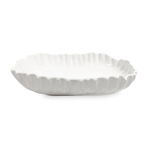 VIDA BLOOM PINCHED LG OVAL BOWL, WHITE