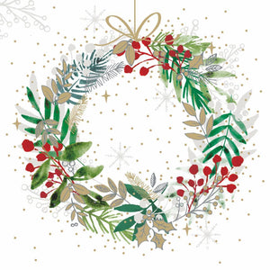 FESTIVE WREATH LUNCH NAPKIN