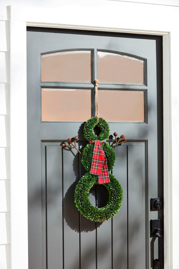 BOXWOOD SNOWMAN DOOR HANGER