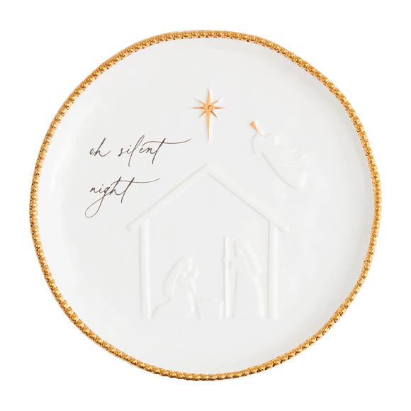 ROUND BEADED NATIVITY PLATTER