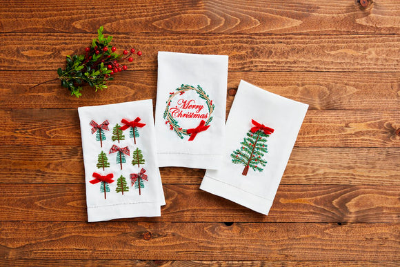 SINGLE TREE EMBROIDERED HAND TOWEL