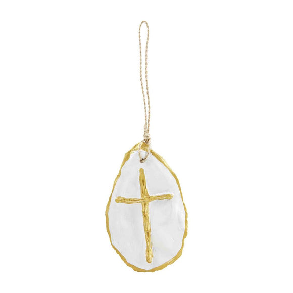 GOLD OYSTER ORNAMENT, CROSS