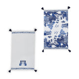 CHINOISERIE BLUE & WHITE TOWELS, SET OF 2