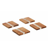 VERGLAS COASTERS WITH STAND, SET OF 4