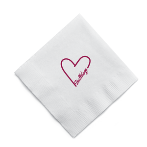 BULLDOG HEART COCKTAIL NAPKINS