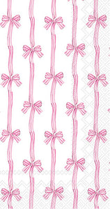 PINK TOILE BOW GUEST NAPKIN