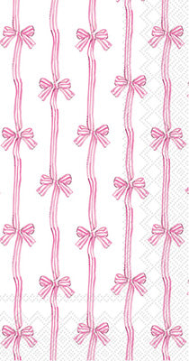 PINK TOILE BOW GUEST NAPKIN