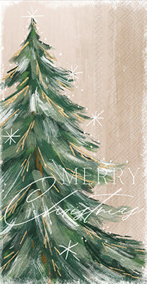 GILDED PAINTERLY TREE GUEST NAPKIN