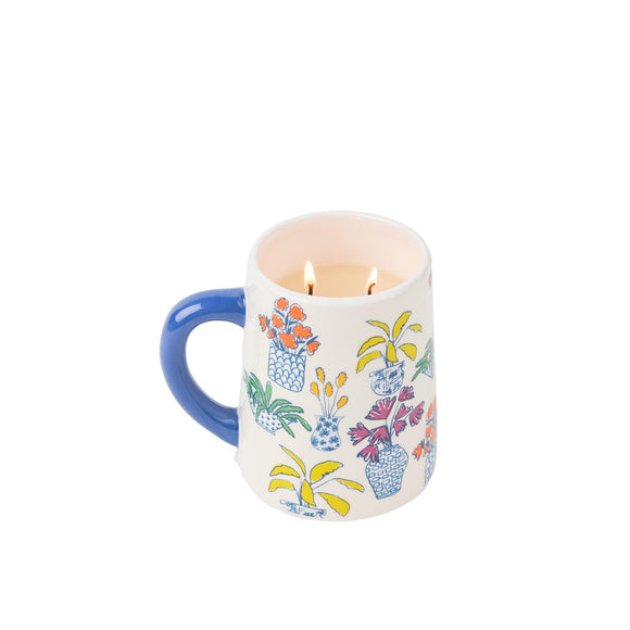 SWEET GRACE BLUE FLORAL CUP CANDLE