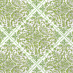 GREEN TOPIARY PATTERN COCKTAIL NAPKIN