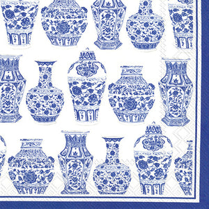 BLUE & WHITE URNS COCKTAIL NAPKIN