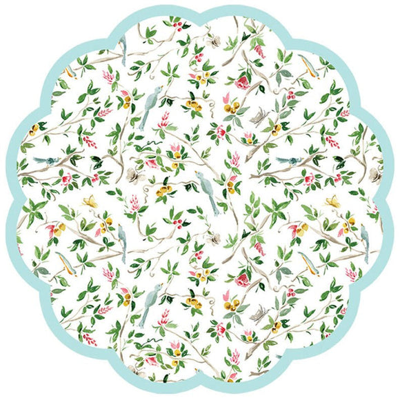 LILA CHINOISERIE SCALLOPED PAPER PLACEMATS