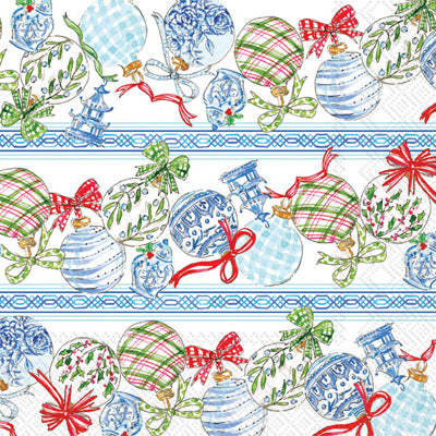 BLUE ORNAMENTS LUNCH NAPKIN