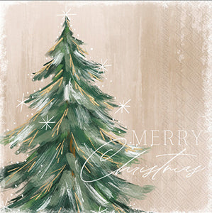 GILDED PAINTERLY TREE LUNCHEON NAPKIN