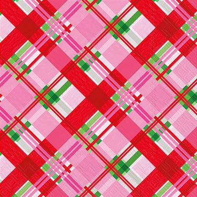 PINK PLAID LUNCHEON NAPKIN