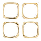 SQUARE BRASS NAPKIN RINGS, SET OF 4