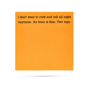 ROCK & ROLL ALL NIGHT STICKY NOTES