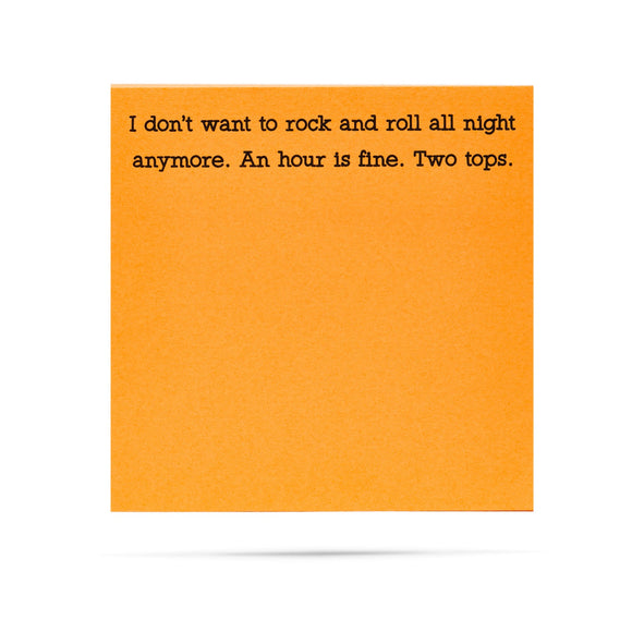 ROCK & ROLL ALL NIGHT STICKY NOTES