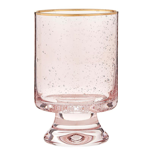 BLUSH GOLD RIMMED OLD FASHIONED GLASS