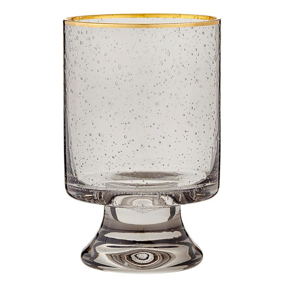 GREY GOLD RIMMED OLD FASHIONED GLASS