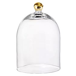 BELL SHAPE GLASS CLOCHE GOLD KNOB, LARGE