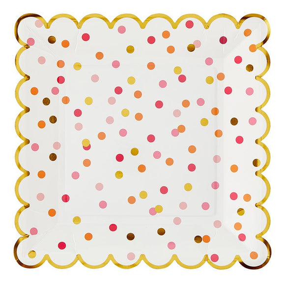 CONFETTI SCALLOPED PAPER PLATE