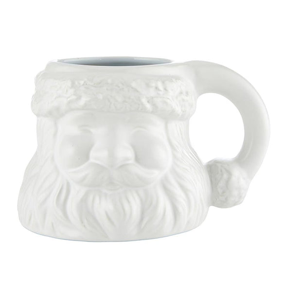 SANTA SHAPED MUG, WHITE