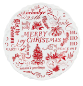 TOILE DESSERT PLATE, WORD PRINT