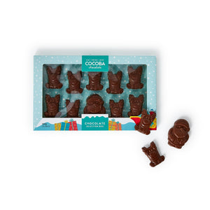 SANTA & REINDEER MILK CHOCOLATE BITES, 10pc SET