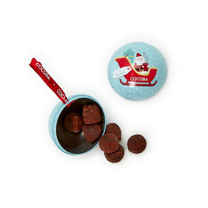 COCOBA SALTED TOFFEE TRUFFLES IN ORNAMENT TIN