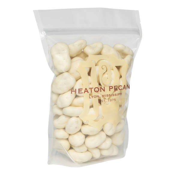 WHITE CHOCOLATE COVERED PECANS, 1 LB BAG