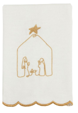 GOLD NATIVITY EMBROIDERED TOWEL