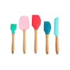 5 PC BEECH & SILICONE UTENSIL SET