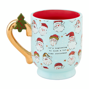 BLUE SANTA PEDESTAL MUG