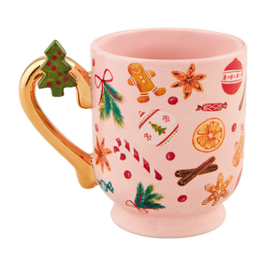 PINK GINGERBREAD PEDESTAL MUG