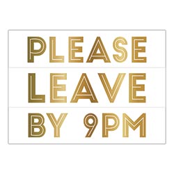 LEAVE BY 9 ADHESIVE WALL DECAL disc