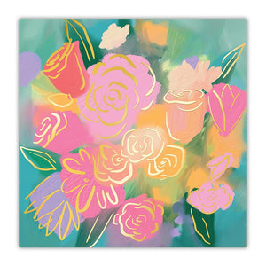 SPRING BOUQUET FOIL BEVERAGE NAPKINS