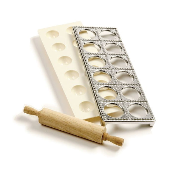 RAVIOLI MAKER with PRESS & ROLLING PIN