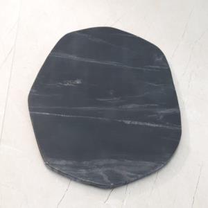 BLACK MARBLE FREE FORM PLATE, LARGE