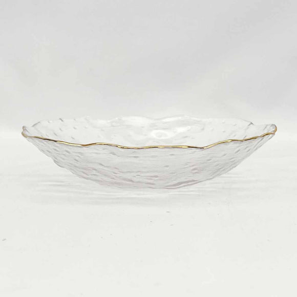 PROVENCE GLASS SERVING BOWL, CLEAR/GOLD