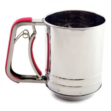 3 CUP FLOUR SIFTER, STAINLESS STEEL