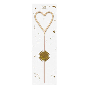 GOLD SPARKLER PARTY CANDLE, HEART